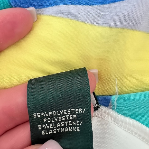 Lauren Ralph Lauren Faux Wrap Dress Size 2 Geometric Print V-Neck Sleeveless. - Picture 6 of 9